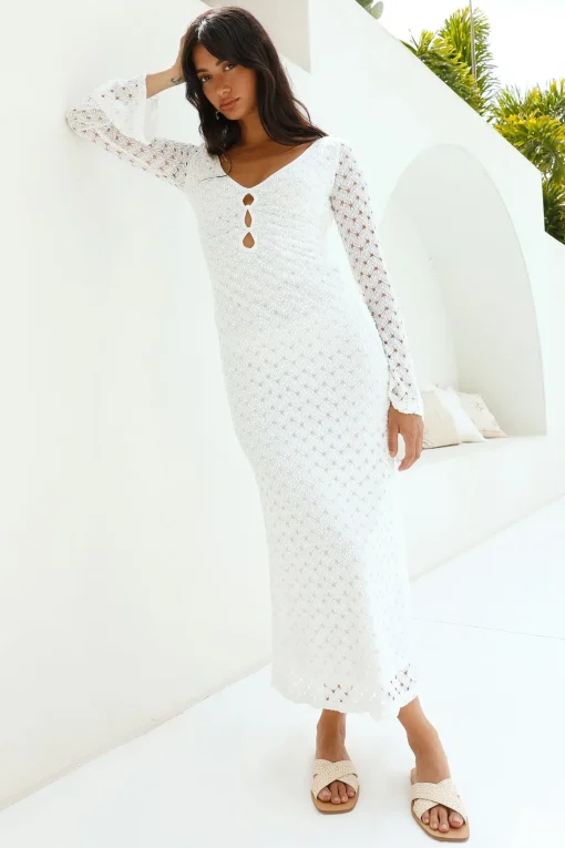 Ivory Moon Maxi Dress White