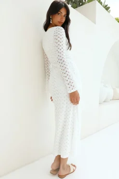 Ivory Moon Maxi Dress White