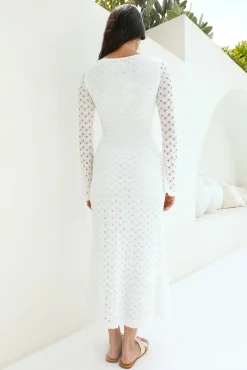 Ivory Moon Maxi Dress White
