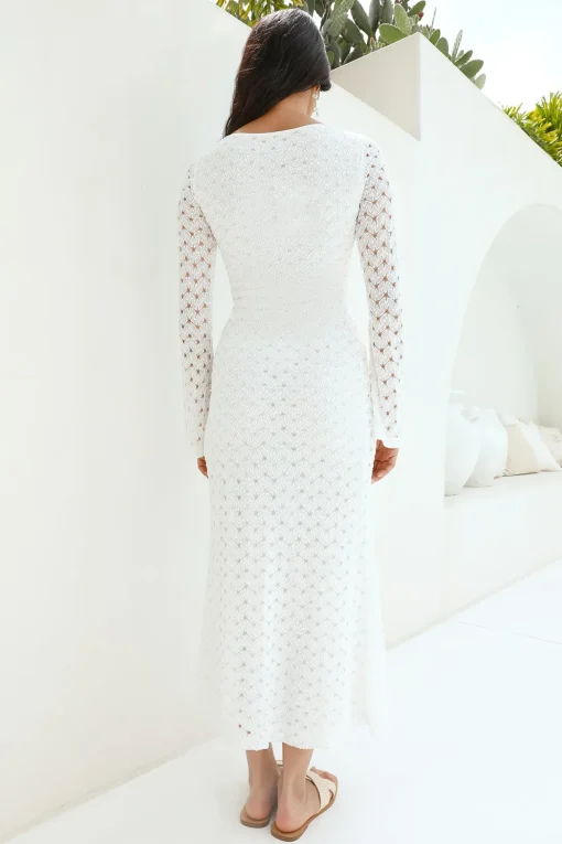 Ivory Moon Maxi Dress White