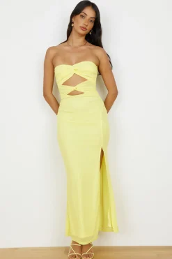 Josephine Strapless Maxi Dress Yellow