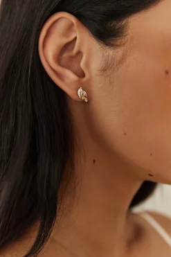 18K Gold Plated Autumn Leaves Earrings Gold