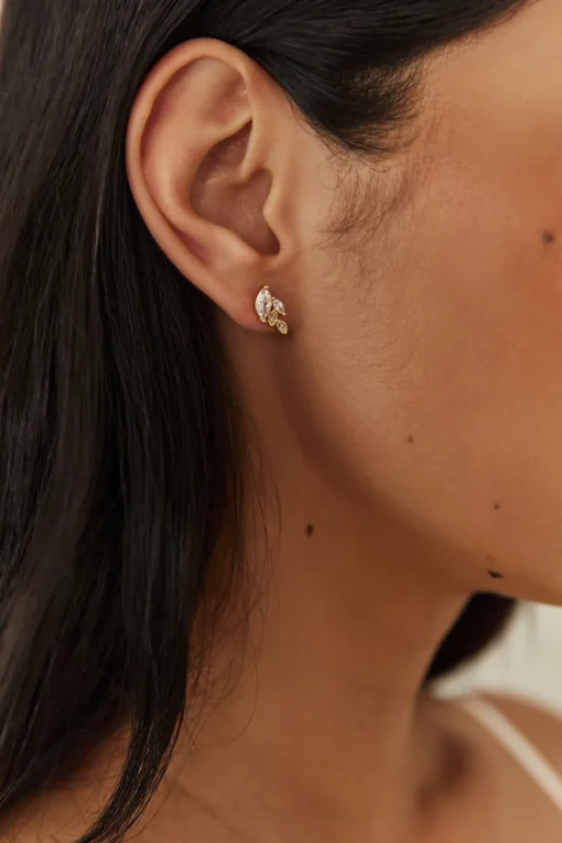 18K Gold Plated Autumn Leaves Earrings Gold