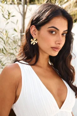 18k Gold Plated Blossom Love Earrings Gold