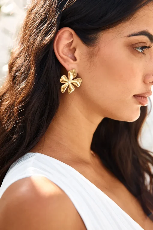 18k Gold Plated Blossom Love Earrings Gold