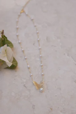 18K Gold Plated Butterfly Detail Necklace Gold