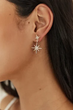 18K Gold Plated Evange Line Earrings Gold