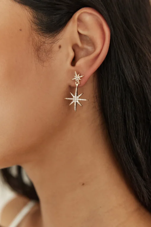 18K Gold Plated Evange Line Earrings Gold
