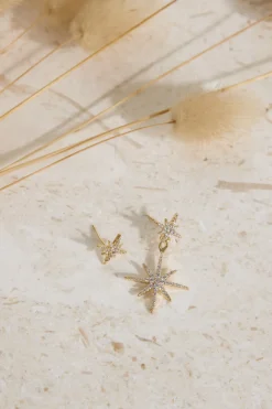 18K Gold Plated Evange Line Earrings Gold