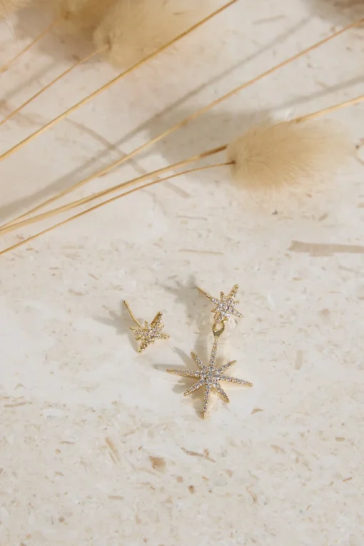 18K Gold Plated Evange Line Earrings Gold