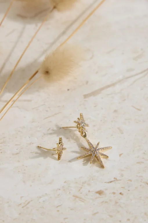 18K Gold Plated Evange Line Earrings Gold