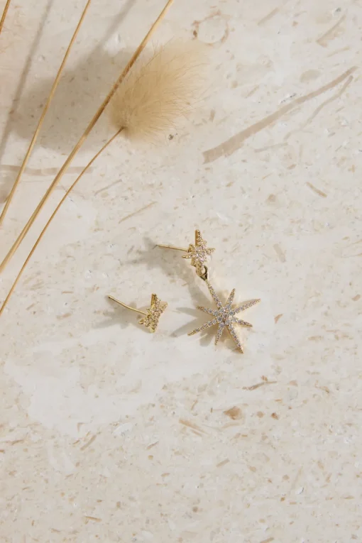 18K Gold Plated Evange Line Earrings Gold