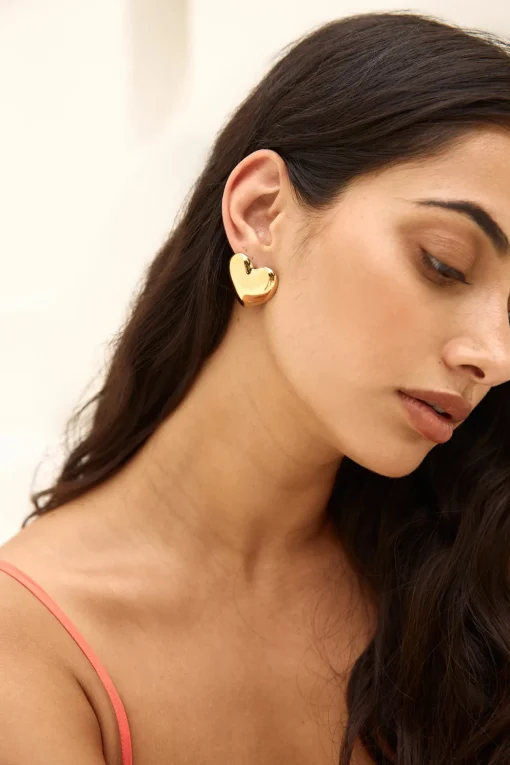 18k Gold Plated Lover Earrings Gold