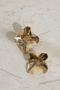 18K Gold Plated Open Heart Earrings Gold