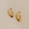 18K Gold Plated Perfect Hoop Earrings Gold