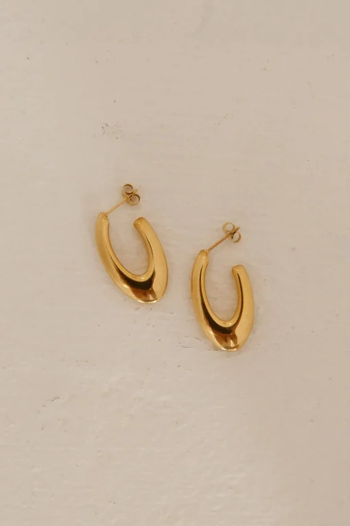 18K Gold Plated Perfect Hoop Earrings Gold