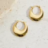 18k Gold Plated Slick Bun Hoop Earrings Gold