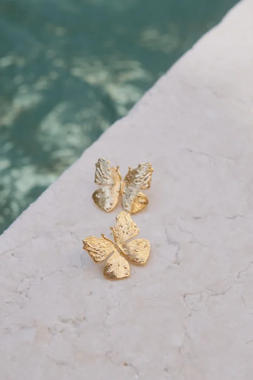 18k Gold Plated Spread Your Wings Earrings Gold