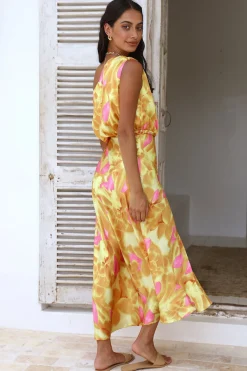 Kissing In The Rain Maxi Dress Yellow