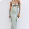 Laced With Gold Maxi Dress Sage