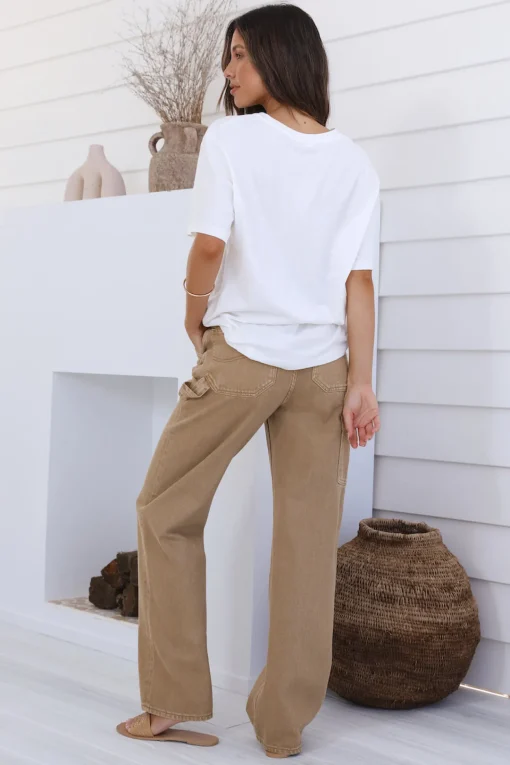 LEE High Baggy Carpenter Jeans Organic Tan