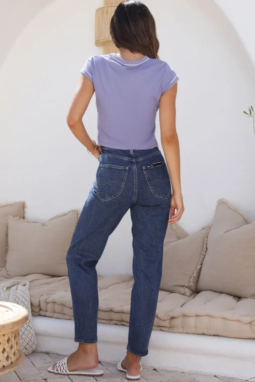 LEE High Moms Jean Missy Blue