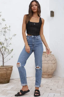 LEE Monique Corset Top Black Denim