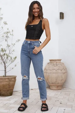 LEE Monique Corset Top Black Denim
