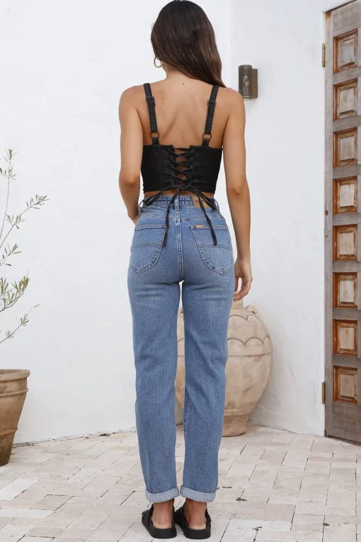 LEE Monique Corset Top Black Denim