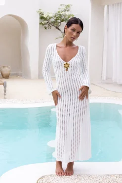 Leilani Knit Maxi Dress White