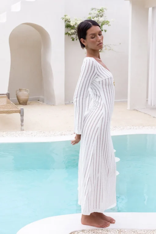 Leilani Knit Maxi Dress White