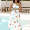 Lemon Wedge Maxi Skirt Green