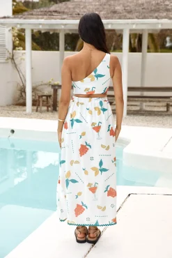 Lemon Wedge Maxi Skirt Green