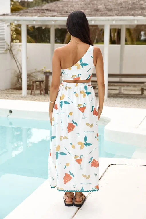 Lemon Wedge Maxi Skirt Green
