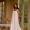Lily 100% Linen Maxi Dress White