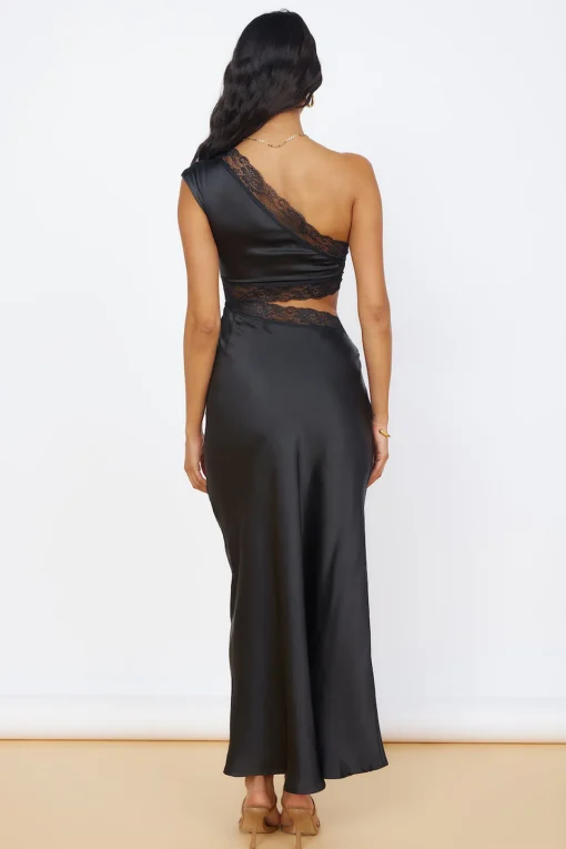 Limitless Love Satin Maxi Dress Black