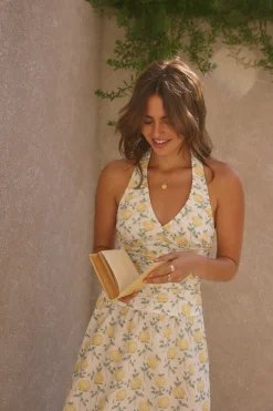 Limoncello Halter Maxi Dress Yellow