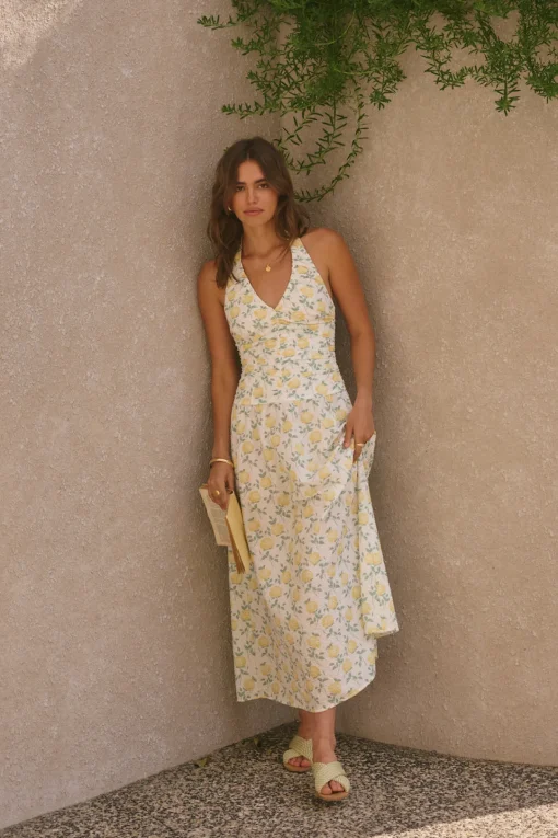 Limoncello Halter Maxi Dress Yellow