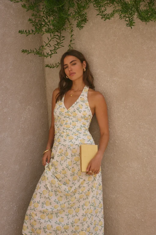 Limoncello Halter Maxi Dress Yellow