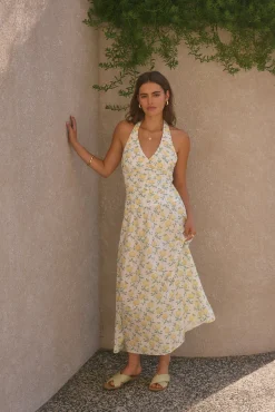 Limoncello Halter Maxi Dress Yellow