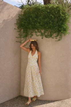 Limoncello Halter Maxi Dress Yellow