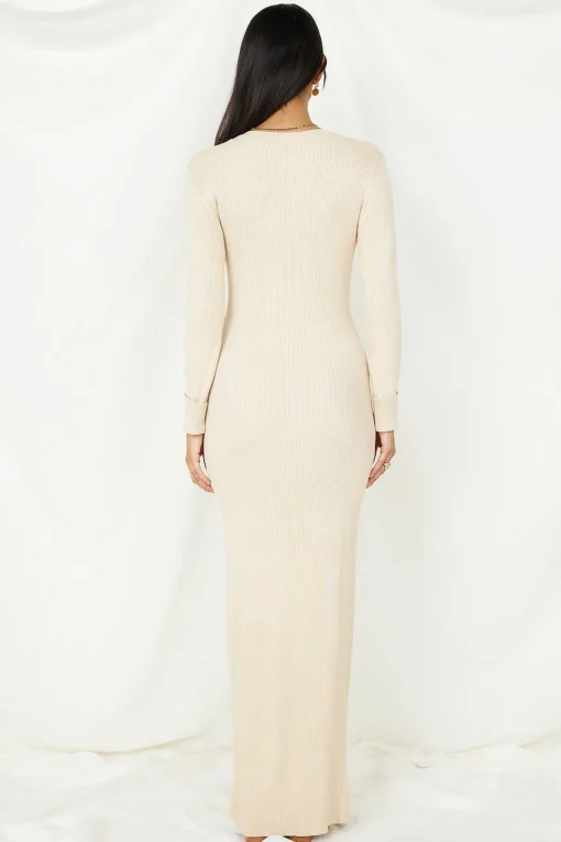 LIONESS Opulence Maxi Dress Beige