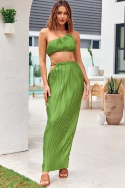 Midnight Attraction Maxi Skirt Green