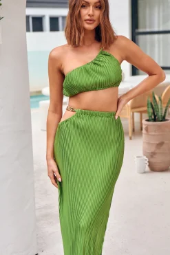 Midnight Attraction Maxi Skirt Green