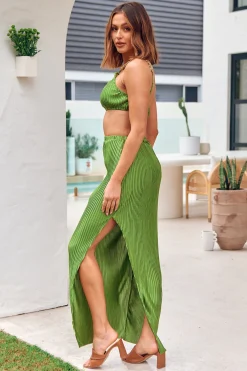 Midnight Attraction Maxi Skirt Green