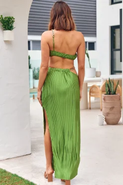 Midnight Attraction Maxi Skirt Green