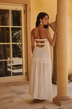 Midnight Radiance Dress Strapless Dress Cream