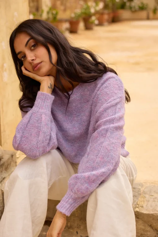 Mikale Knit Jumper Purple