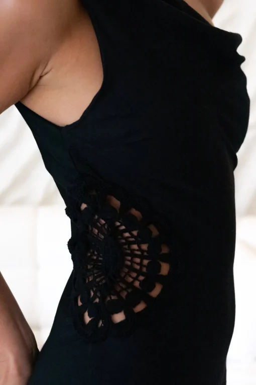 Moonlight Dancer Off Shoulder Maxi Dress Black