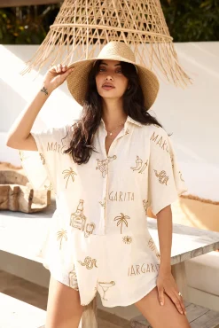 Muy Caliente Romper Beige